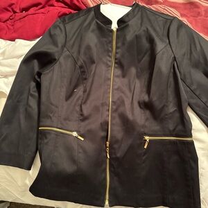 Charter Club Black Blazer with Gold Accents